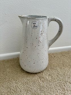 Speckled Ceramic Pitcher Made in Portugal