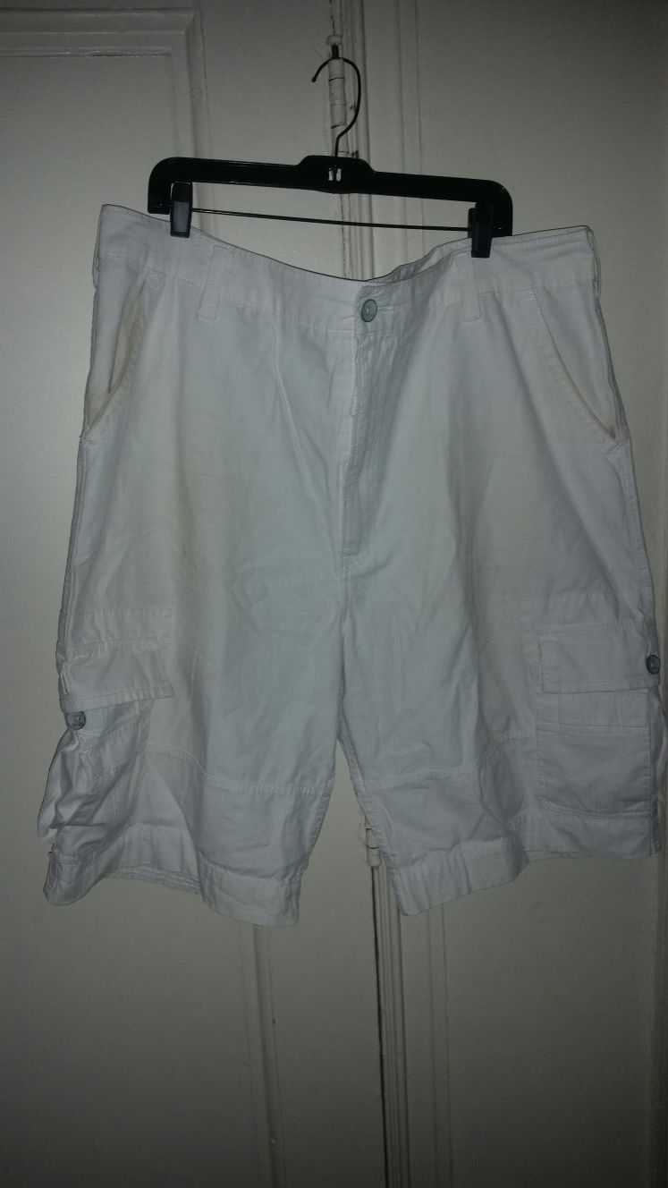 White Levi Cargo Shorts for men