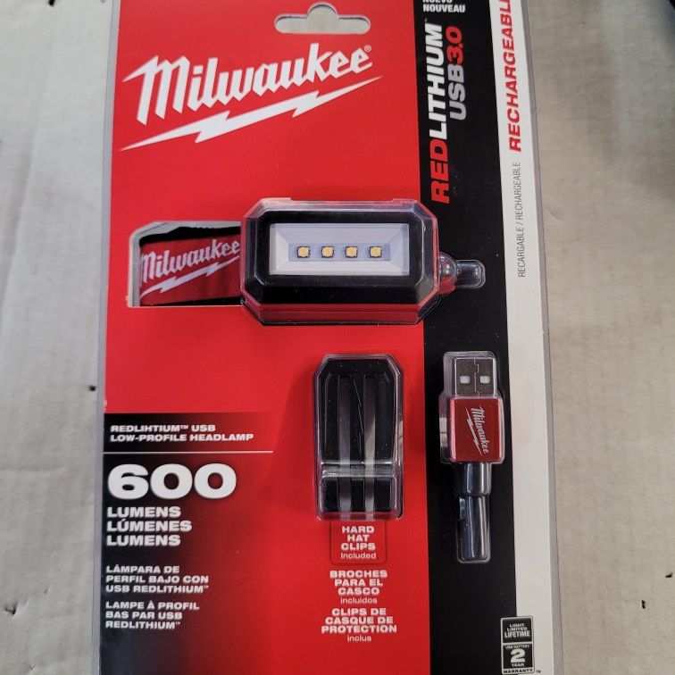 Milwaukee 600 Lumens LED USB Rechargeable Low-Profile Hard Hat Headlamp - 1