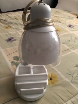 White Desk Lamp with Organizer Base