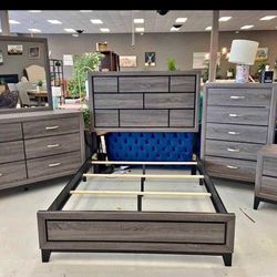 Grey Color King Size Bedroom Set New In Box 🚚