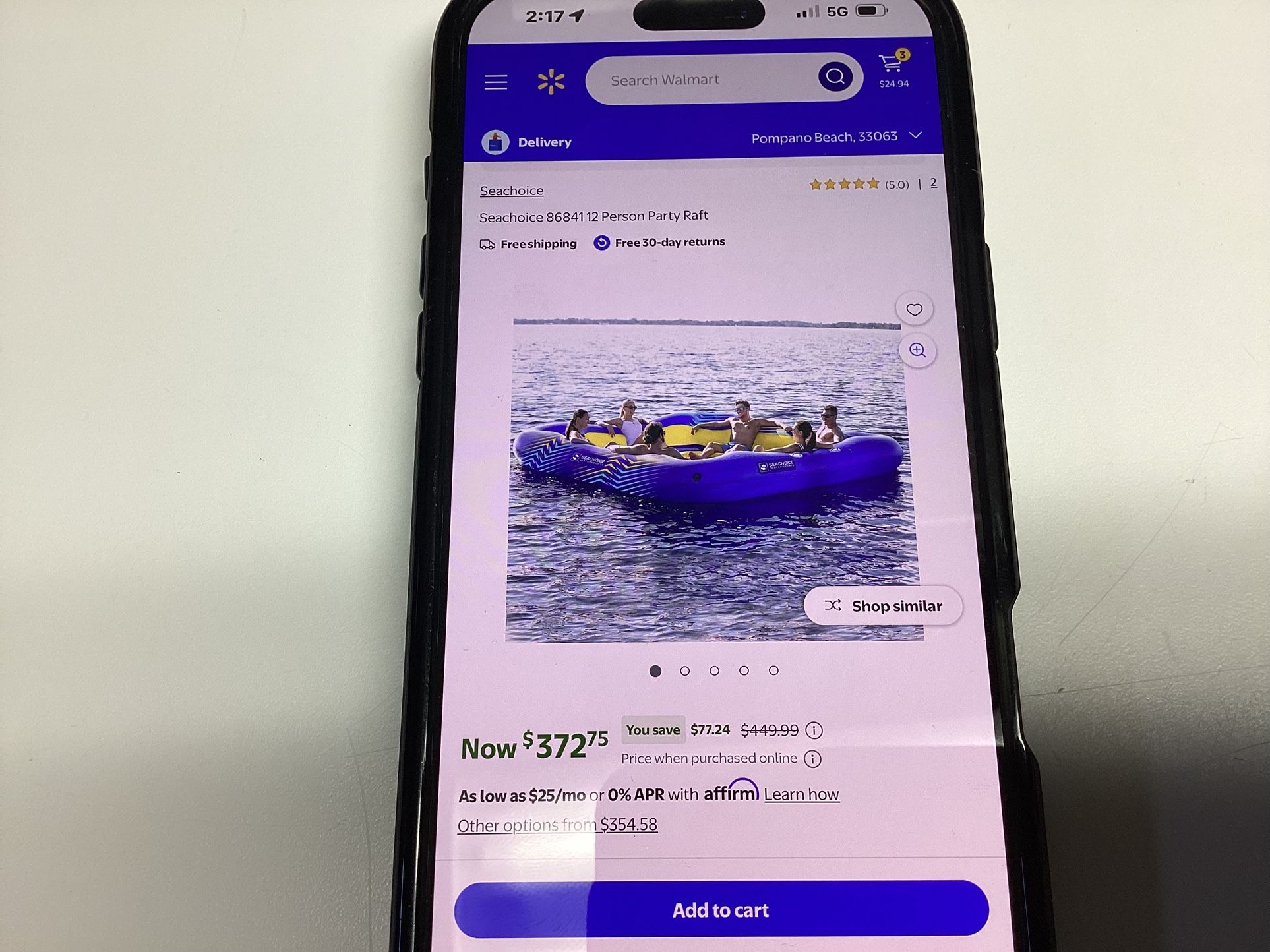 MARINE BOAT RV TOWABLE TUBE RAFT INFLATABLE SEACHOICE 12 PERSON 86841 DRINK HOLDERS STORAGE CARRY HANDLES 2000lb Max Cheap BLUE YELLOW NEW