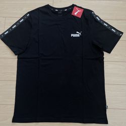 New Men Puma Crew Neck Tee T-shirt Top Black L