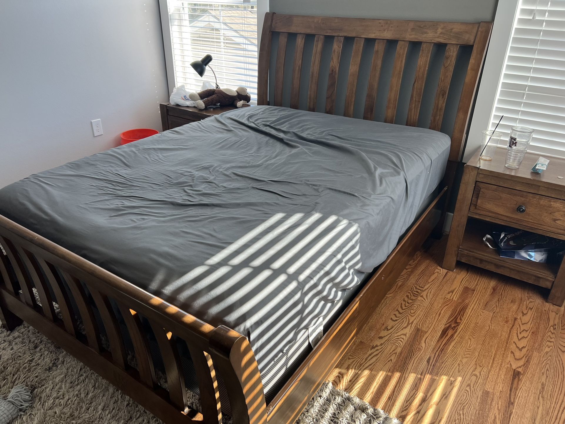 Solid Wood Full Size Bed Frame Used 