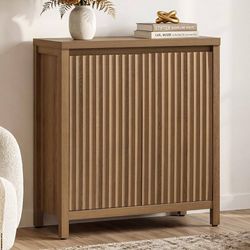 Sideboard Buffet Cabinet with Storage, Fluted Credenza Console Cabinet with Adjustable Shelves, Farmhouse Coffee Bar Storage Cabinets for Kitchen, Liv