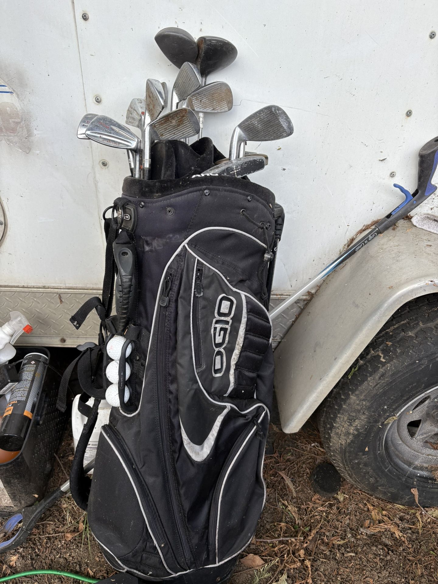 Golf clubs and bag