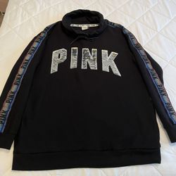 Victoria's Secret PINK rainbow sequin cowl neck sweatshirt