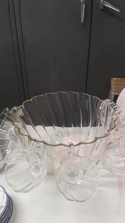 Glass punchbowl