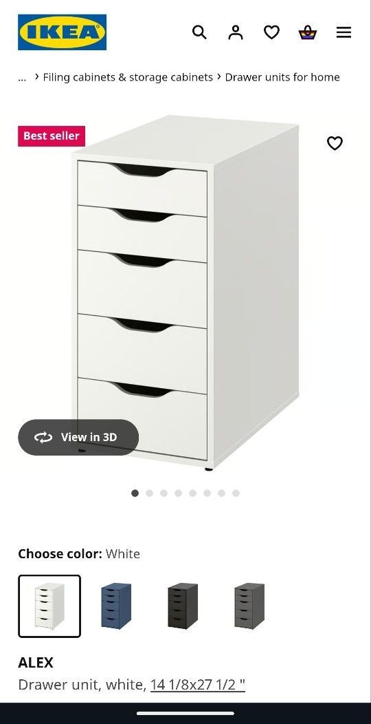 White Ikea Alex Storage Cabinet