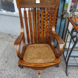 High Back Oak Office Chair