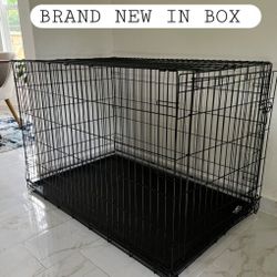 New In Box 42"x28"x31" Xl'Xxl Dog Crate $80 Up To 90lbs 2 Door Folding Dog Cage, Potty Training Divider, Floor Tray Jaula De Mascota 