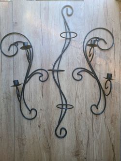 Black Wrought Iron Wall Candle Sconces