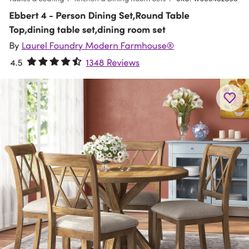 Round Wooden Table w Chairs