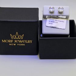 2 CTW Assher Cut Moissanite Studs