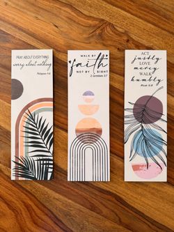🌈  ✝️ 3 Wood Bible Verses Wall Art Christian Boho Panels Hanging Decor Signs