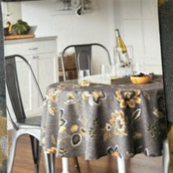 New Round Table Dining Sheet Grey And Yellow