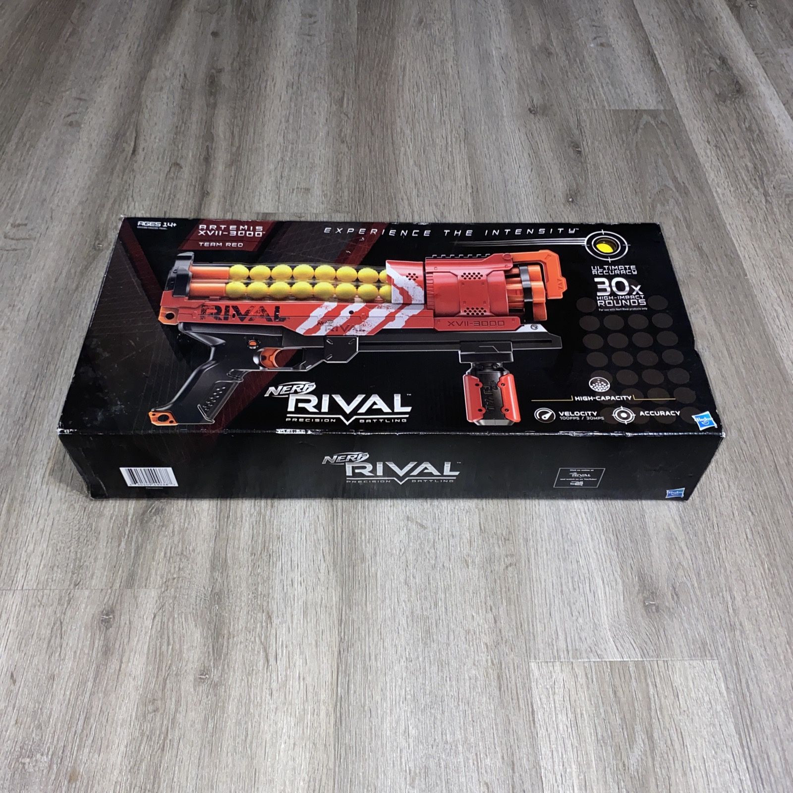 NERF Gun ARTEMIS XVII-3000 RED RIVAL with 30 Foam Ammo Balls Factory Sealed DS
