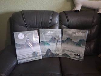 3 Lake & mountain picture set