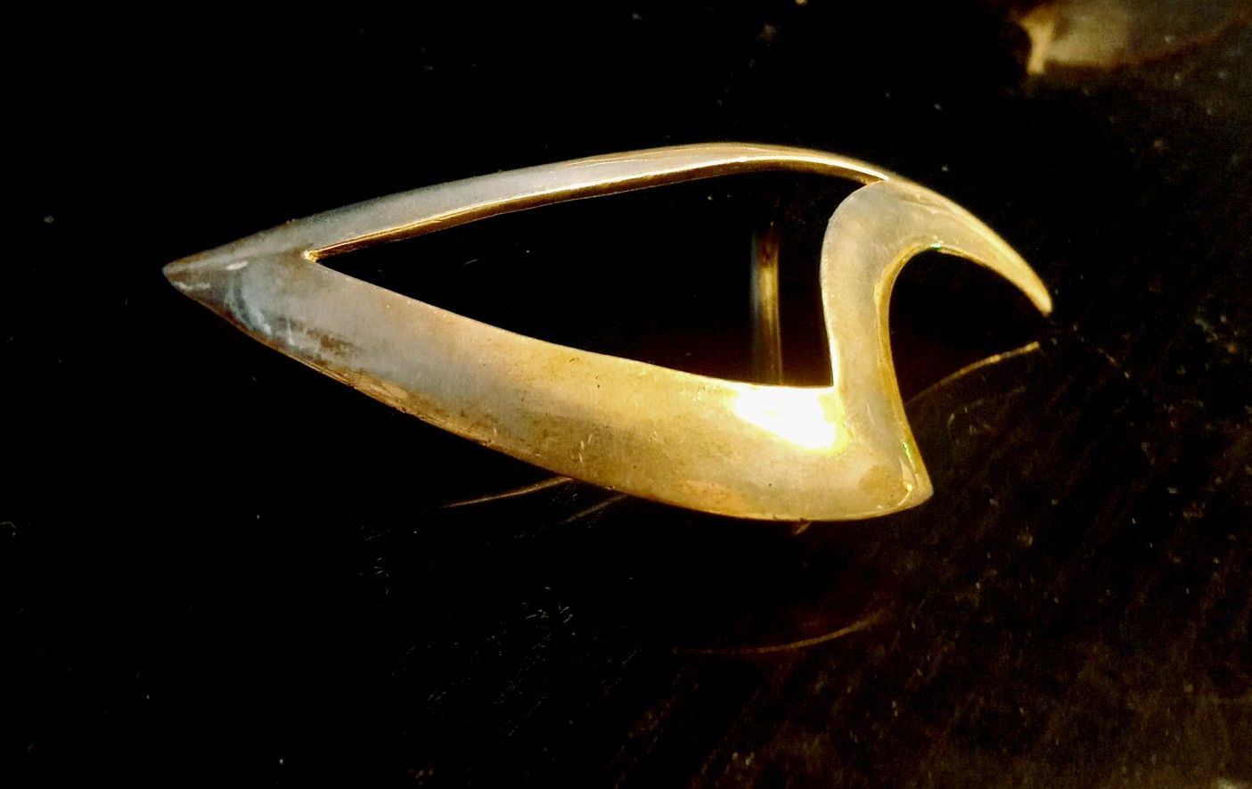 Vintage Sterling Silver Belt Buckle Western Abstract Design