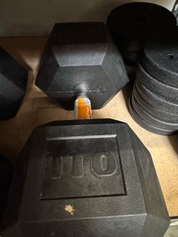 2 CAP Barra, Mancuerna Hexagonal Recubierta de 110 Lb, Unidad