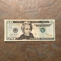 Miscut $20 Dollar Bill 2017