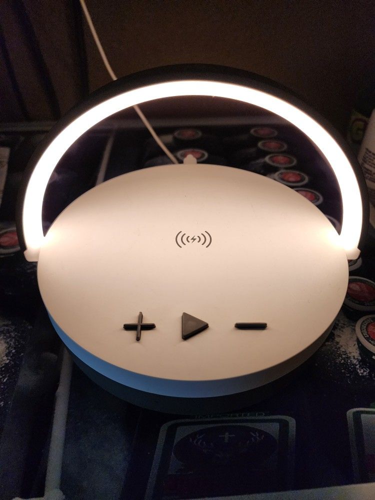 NiZONi Touch Control LED Dome Lamp with Wireless Phone Charger and HD Audio Speaker