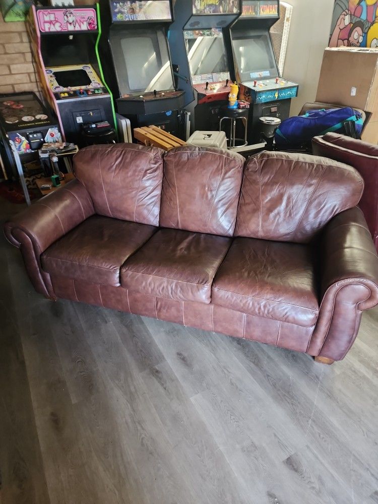 Brown Leather Couch