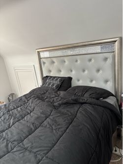 Silver queen bed frame