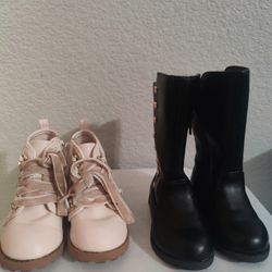 Pink Boots  Size/8  $5   Girls/Toddler     Black Boots Size /5 $10