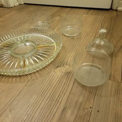 Glass Candy Tray/jars