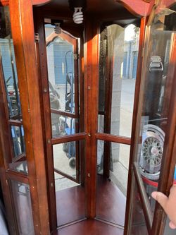 Wooden Glass Cabinet In Good Condition