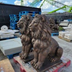Concrete Large Lion Statue / Cement Garden Lions