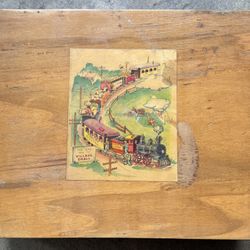 Old Vintage Antique Wooden Train Set 