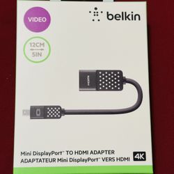 Belkin Mini DisplayPort to HDMI Adapter, 4K New Sealed