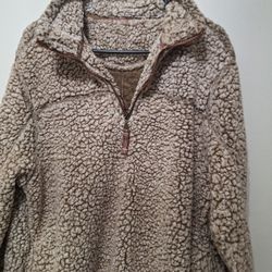 Super Nice N Cozy Mens Large Sherpa 1/4 Zip Pullover 