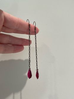Tarina Tarantino fuschia dangle earrings
