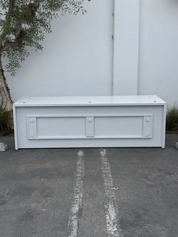 Free Large Matte Gray Desk with Built-in LED Lighting – 96” x 33” x 30.5”