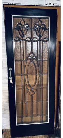Vintage leaded glass door