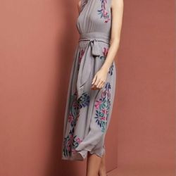 Anthropology Amy Velvet Midi Dress Party US10