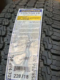 One new 2557018 Goodyear all terrain adventure with Kevlar
