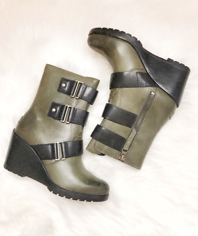 Sorel After Hours Waterproof Leather Wedge Boots Bottie