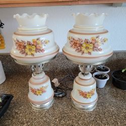 2 Vintage Antique Lamps Lights