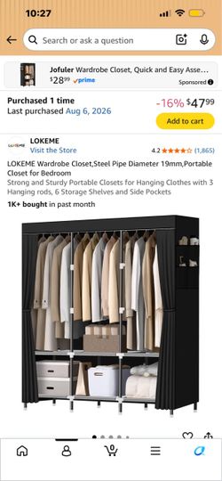 LOKEME Portable Wardrobe Closet