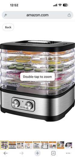 OSTBA Food Dehydrator, Dehydrator for Food and Jerky, Fruits, Herbs, Veggies, Temperature Control Electric Food Dryer Machine, 5 BPA-Free Trays Dishwa