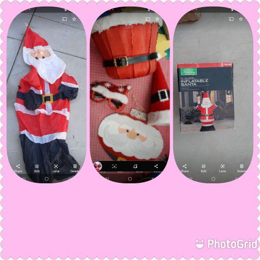 Santa Bundle , 6 Foot Santa ,  5 Pieces Sold As A Set
