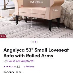 Rose Gold Small Loveseat