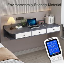 XTRYBHD Wall Mounted Table, Floating Desk for Wall, Wall Bar Table with Pull Out Drawer, for