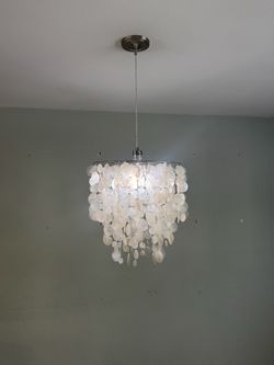 16 inch diameter capiz-look chandelier
