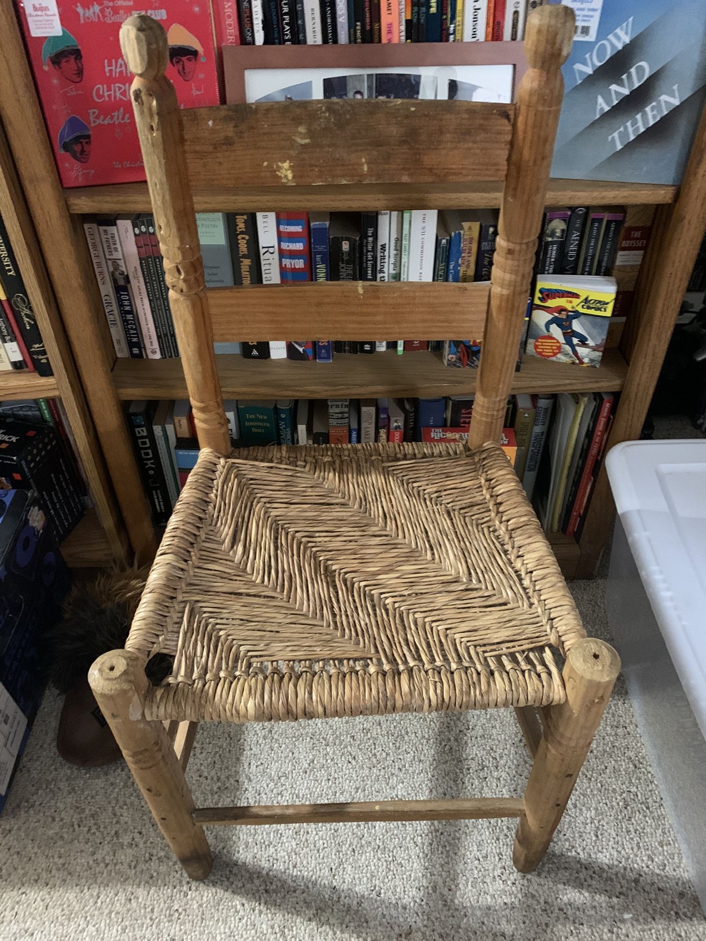 Vintage Cane Seat Child’s Ladder Back Wooden Chair