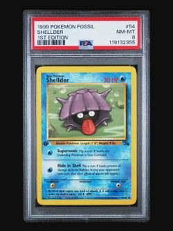1999 Pokemon Fossil Shellder 1st Edition #54 PSA 8